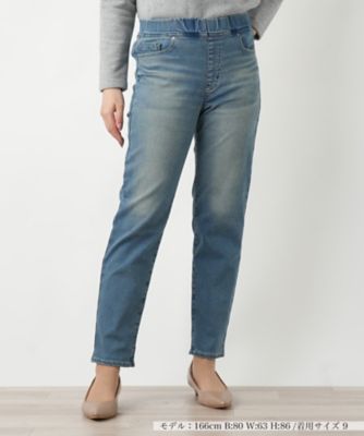 ＜Leilian (Women)＞ウォッシュデニムパンツ【Ｌ　ＪＥＡＮＳ】