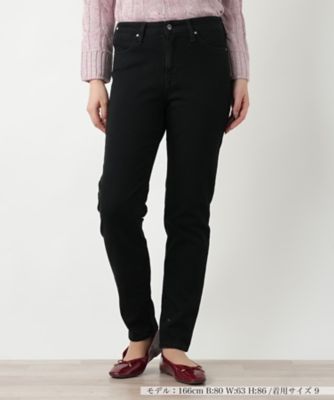 ＜Leilian (Women)＞ブラックデニムパンツ【Ｌ　ＪＥＡＮＳ】