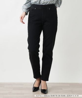 ＜Leilian (Women)＞ブラックデニムパンツ【Ｌ　ＪＥＡＮＳ】