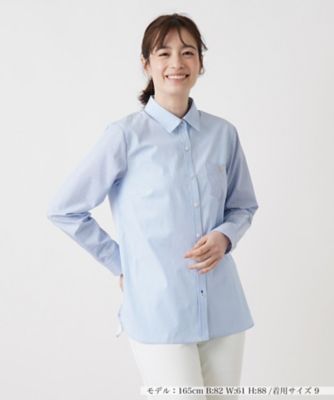 ＜Leilian (Women)＞ストライプ切替シャツ