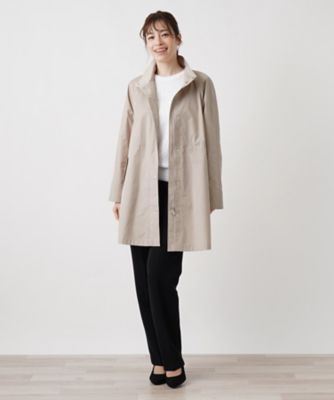【レリアン】スタンドカラー　アウター レリアン Leilian スタンドカラーコート （ネイビー