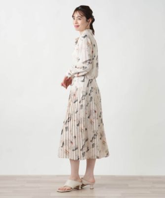 プリントプリーツスカート【Ｌｅｉｌｉａｎ　ＷＨＩＴＥ　ＬＡＢＥＬ】