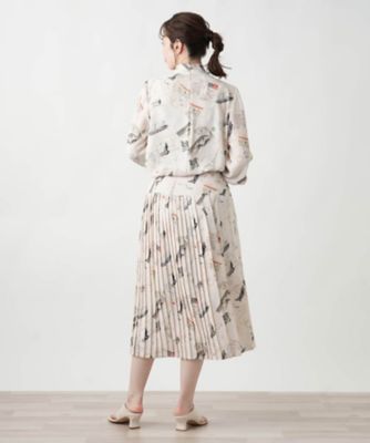 プリントプリーツスカート【Ｌｅｉｌｉａｎ　ＷＨＩＴＥ　ＬＡＢＥＬ】