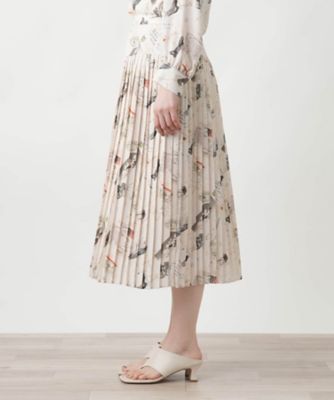 プリントプリーツスカート【Ｌｅｉｌｉａｎ　ＷＨＩＴＥ　ＬＡＢＥＬ】