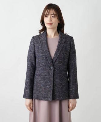 【極美品】レリアン ツイード ジャケット ノーカラー 大きいサイズ 17号 ノーカラージャケット | Leilian plus house (Women/大きい