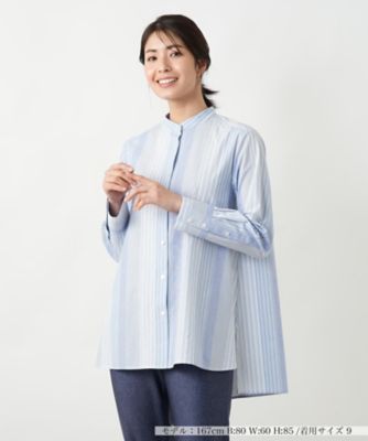 完売未着用¥24500 Leilian レリアン 13+ バンドカラーブラウス