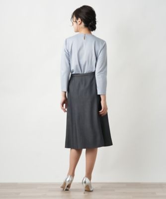 【新品】定価47,300円　レリアン　ミディスカート　チャコールグレー　13＋ ミディスカート【Leilian WHITE LABEL】 | Leilian