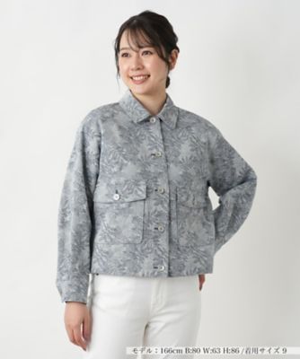 リーフ柄シャツジャケット【Leilian WHITE LABEL