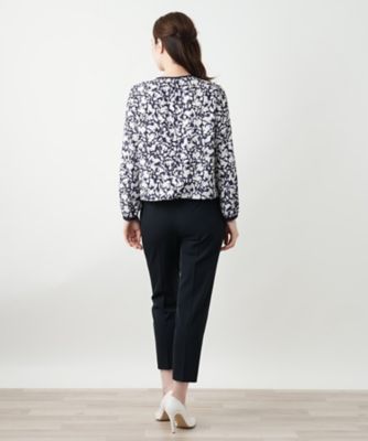 フラワー柄リボンブラウス【Leilian WHITE LABEL