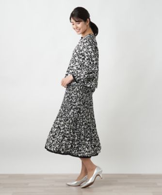 フラワー柄リボンブラウス【Leilian WHITE LABEL