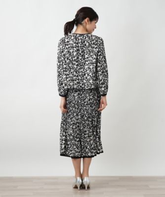 フラワー柄リボンブラウス【Leilian WHITE LABEL