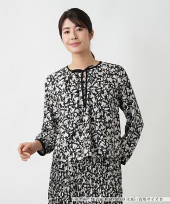 ＜Leilian (Women)＞フラワー柄リボンブラウス【Ｌｅｉｌｉａｎ　ＷＨＩＴＥ　ＬＡＢＥＬ】