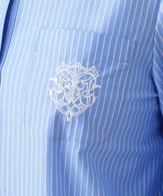刺繍ストライプシャツ
