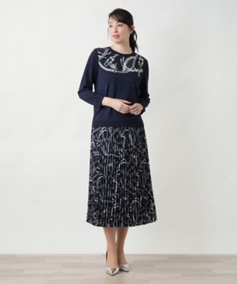 53 @ レリアン lellian 刺繍 花柄 スカート エレガンス フォーマル leilian - Leilian(レリアン) スカートスーツ レディース美品