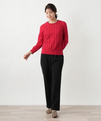 透かし編みクルーネックニット【Ｌｅｉｌｉａｎ　ＷＨＩＴＥ　ＬＡＢＥＬ】