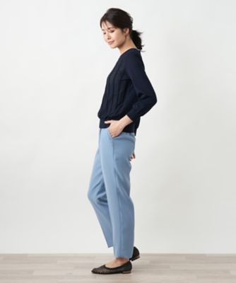 透かし編みクルーネックニット【Ｌｅｉｌｉａｎ　ＷＨＩＴＥ　ＬＡＢＥＬ】