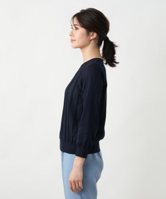 透かし編みクルーネックニット【Ｌｅｉｌｉａｎ　ＷＨＩＴＥ　ＬＡＢＥＬ】