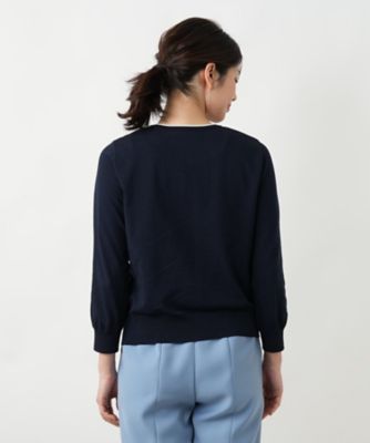 透かし編みクルーネックニット【Ｌｅｉｌｉａｎ　ＷＨＩＴＥ　ＬＡＢＥＬ】