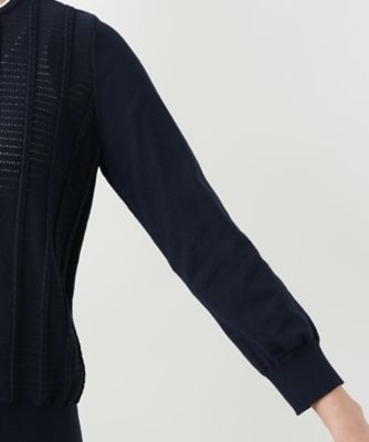 透かし編みクルーネックニット【Ｌｅｉｌｉａｎ　ＷＨＩＴＥ　ＬＡＢＥＬ】