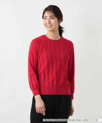 透かし編みクルーネックニット【Ｌｅｉｌｉａｎ　ＷＨＩＴＥ　ＬＡＢＥＬ】