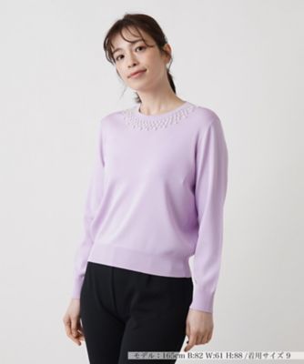 ＜Leilian (Women)＞ビジューネックニット