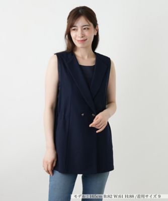 ＜Leilian (Women)＞ダブルラペルドベスト【Ｌｅｉｌｉａｎ　ＷＨＩＴＥ　ＬＡＢＥＬ】