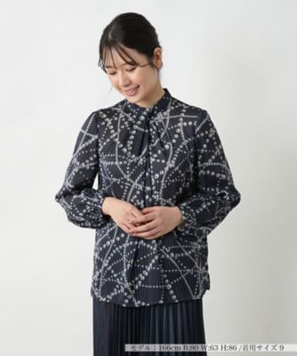 ＜Leilian (Women)＞プリントタックブラウス