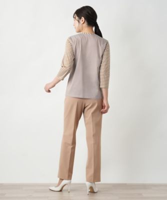 ボーダー切替七分袖カットソー【ＭＵＳＥ　ＢＹ　ＲＯＣＨＡＳ　Ｐｒｅｍｉｅｒｅ】