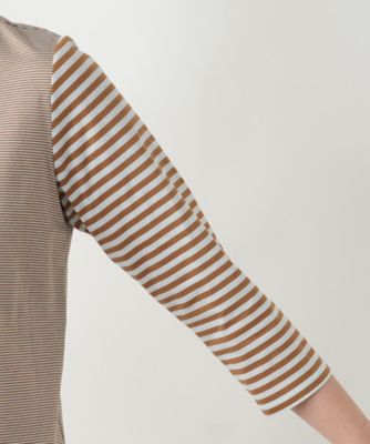 ボーダー切替七分袖カットソー【ＭＵＳＥ　ＢＹ　ＲＯＣＨＡＳ　Ｐｒｅｍｉｅｒｅ】