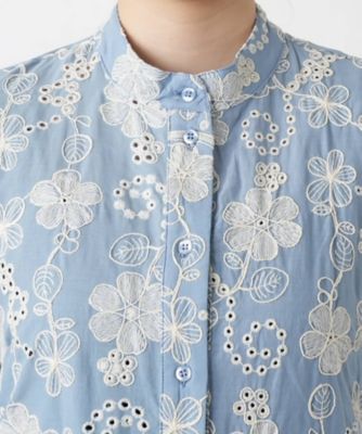 カットワーク刺繍フレアワンピース－BLUBIANCO | Leilian