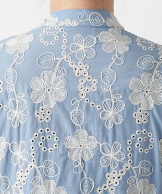 カットワーク刺繍フレアワンピース－BLUBIANCO | Leilian