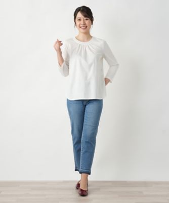 タックカットソー【Ｌｅｉｌｉａｎ　ＷＨＩＴＥ　ＬＡＢＥＬ】