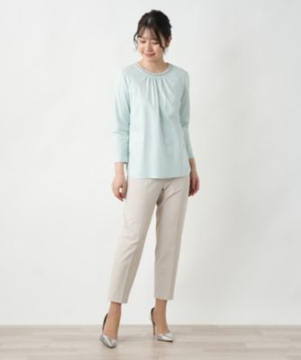 タックカットソー【Ｌｅｉｌｉａｎ　ＷＨＩＴＥ　ＬＡＢＥＬ】