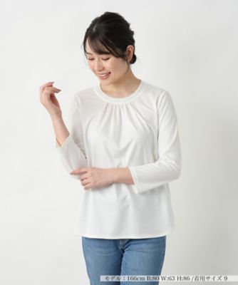 タックカットソー【Ｌｅｉｌｉａｎ　ＷＨＩＴＥ　ＬＡＢＥＬ】