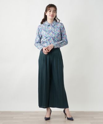 タグ付き美品　レリアンネイビー11号　　　ウォッシャブルプリーツワイドパンツ プリーツワイドパンツ【Leilian WHITE LABEL
