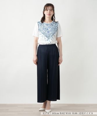 プリーツワイドパンツ【Leilian WHITE LABEL
