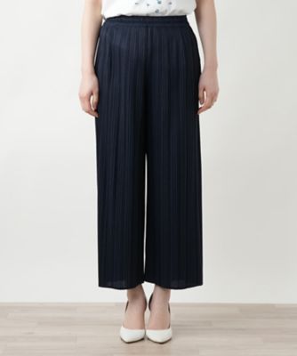 美品☆Leilian レリアン☆フレアワイドパンツ11号 ネイビー ワイドパンツ | Leilian (Women)/レリアン | 三越伊勢丹