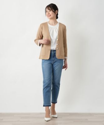 Vネックカーディガン【Leilian WHITE LABEL