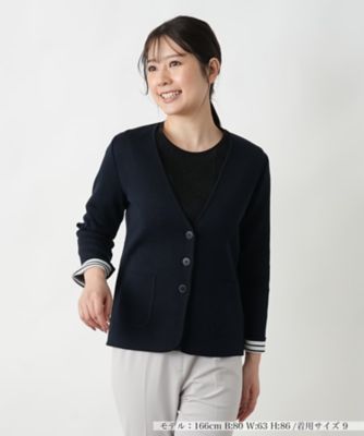 ＜Leilian (Women)＞Ｖネックカーディガン【Ｌｅｉｌｉａｎ　ＷＨＩＴＥ　ＬＡＢＥＬ】