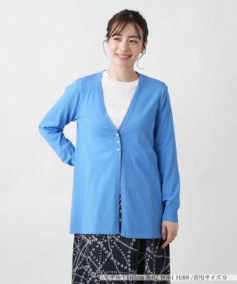 ＜Leilian (Women)＞Ｖネックニットカーディガン【Ｌｅｉｌｉａｎ　ＷＨＩＴＥ　ＬＡＢＥＬ】