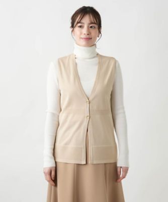 Ｖネックニットジレ【Ｌｅｉｌｉａｎ　ＷＨＩＴＥ　ＬＡＢＥＬ】