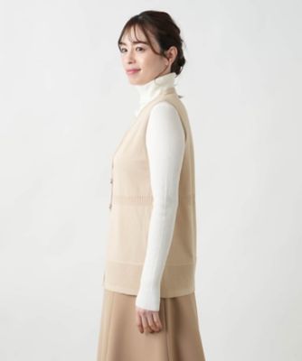 Ｖネックニットジレ【Ｌｅｉｌｉａｎ　ＷＨＩＴＥ　ＬＡＢＥＬ】