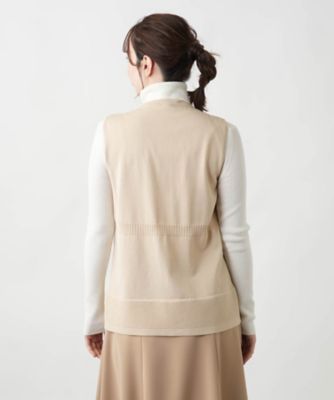 Ｖネックニットジレ【Ｌｅｉｌｉａｎ　ＷＨＩＴＥ　ＬＡＢＥＬ】