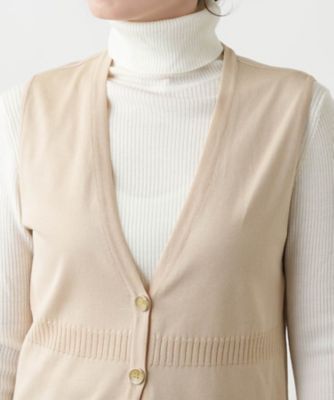 Ｖネックニットジレ【Ｌｅｉｌｉａｎ　ＷＨＩＴＥ　ＬＡＢＥＬ】