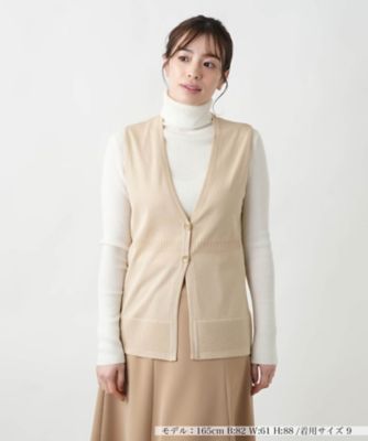 Ｖネックニットジレ【Ｌｅｉｌｉａｎ　ＷＨＩＴＥ　ＬＡＢＥＬ】