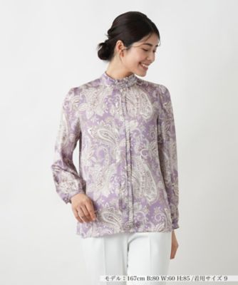 ＜Leilian (Women)＞ペイズリースタンドカラーブラウス