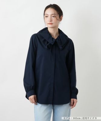 【SALE】BOURGE (Women)/ブールジュ リボンカラーブラウス 39ネービーブル トップス【三越伊勢丹/公式】