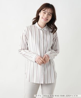 ストライプシャツ【Leilian WHITE LABEL