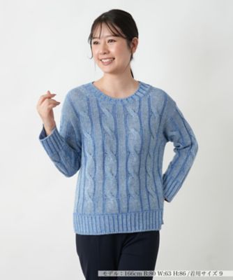 ＜Leilian (Women)＞ケーブル編みクルーネックニット【ＢＡＲＮＡ】