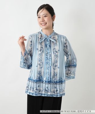 BOURGE (Women)/ブールジュ 【店舗人気】プリントボウタイブラウス